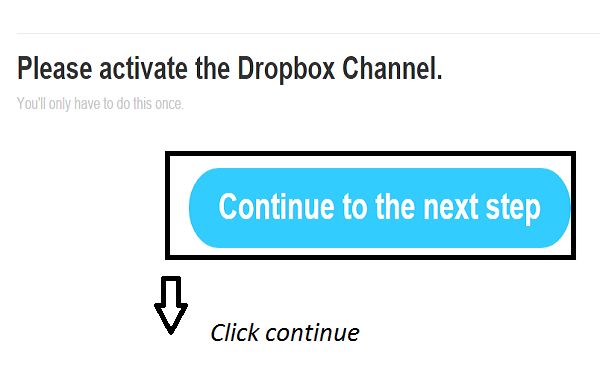 activate dropbox next step